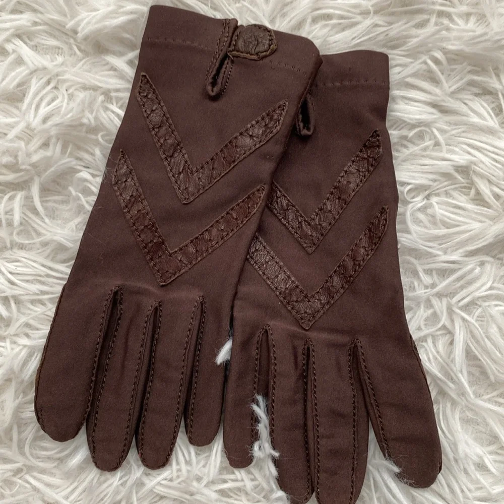Isotoner vintage brown driving gloves - Picture 6 of 8